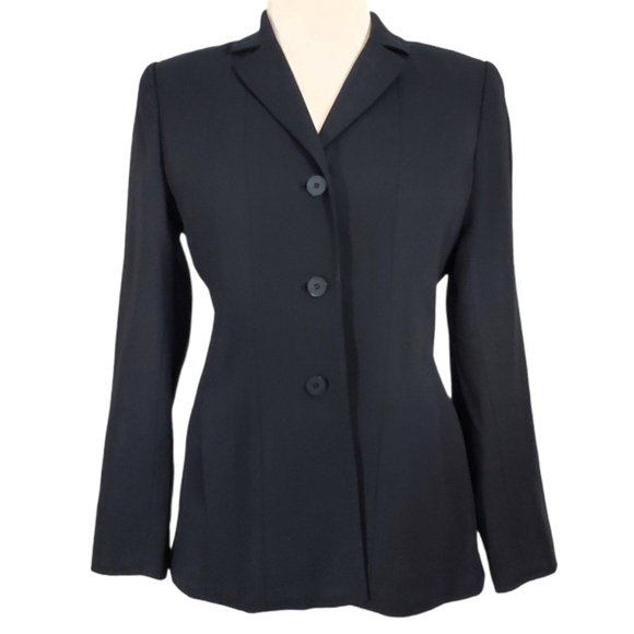 Doncaster Black Soft Wool Button Down Blazer - Picture 1 of 7
